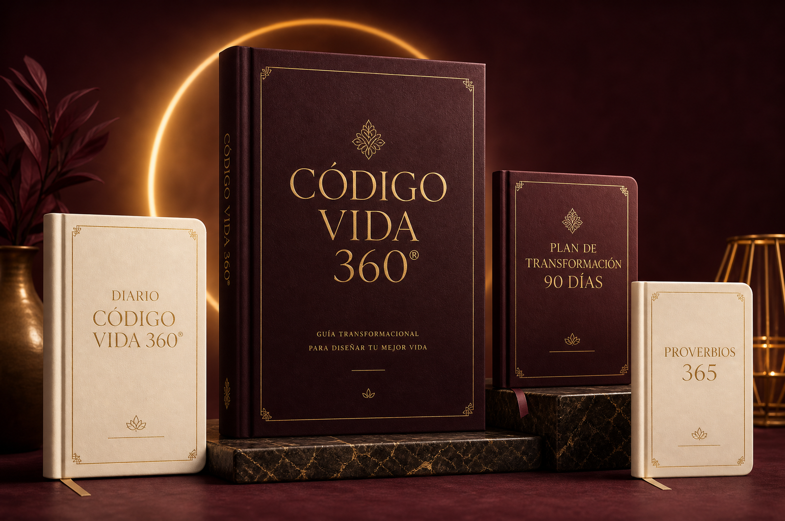 Paquete completo: Código Vida 360® junto con el Diario, el Plan de Transformación 90 Días y Proverbios 365